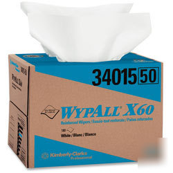 Wypall X60 teri reinforced wipes, box of 126