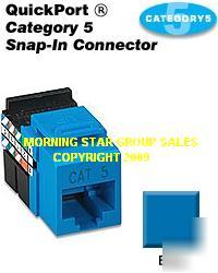 New leviton 41108-RL5 cat 5 data quickport jack-blue- 