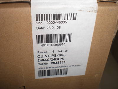 New lot of 3 phoenix contact quint-ps-100 240AC/24DC 