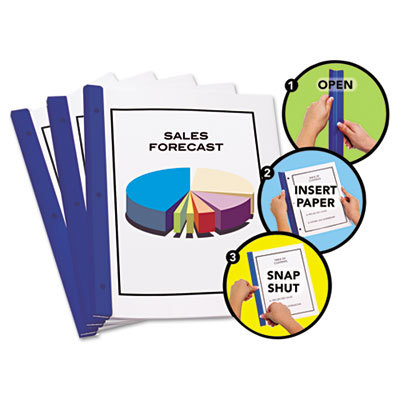 Redi-bind binder bars 50-sht cap navy blue 12 bars/pack