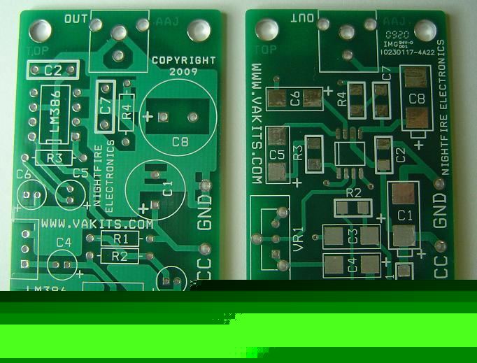 Smt & thru-hole audio amplifier kits w/ 2 pcbs (#1705)