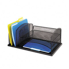 Steel mesh desk organizer 6 section safco 3254BL