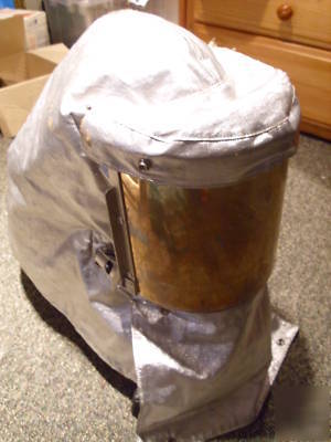 Aluminized proximity fire fighter's hood helmet w visor