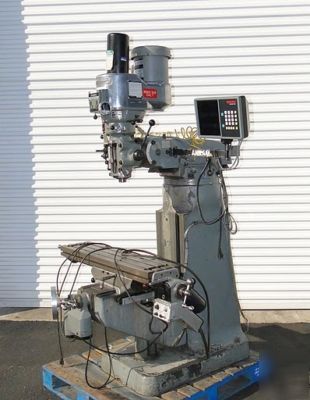 Bridgeport mill milling 2HP dro 3AXIS feeds kurt draw 