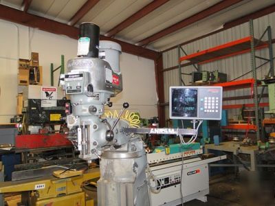 Bridgeport mill milling 2HP dro 3AXIS feeds kurt draw 