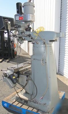 Bridgeport mill milling 2HP dro 3AXIS feeds kurt draw 