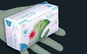 Green latex tattoo gloves powder free box of 100 xlarge
