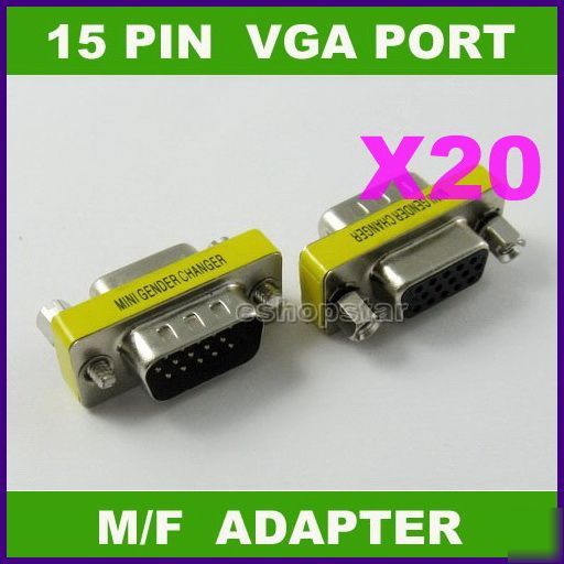 20 pcs dvi male to vga 15PIN female pc hdtv converter