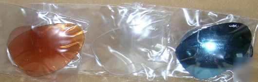 3 wiley x romer ii lenses blue clear & amber lenses