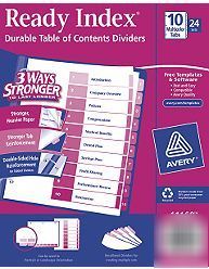 Avery dividers 11169 ready index table of contents whit