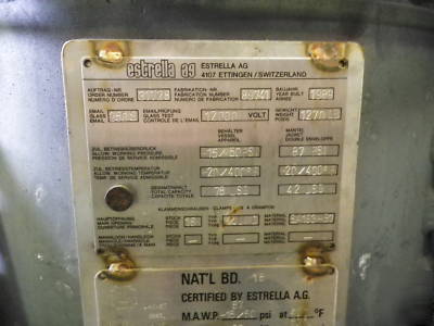 Estrella ag glass lined nutsche pressure filter vessel