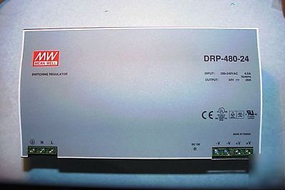 Mean well drp-480-24 200-240VAC input 24VDC 20A used