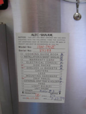 New alto shaam 1000-th-ii cook and hold oven