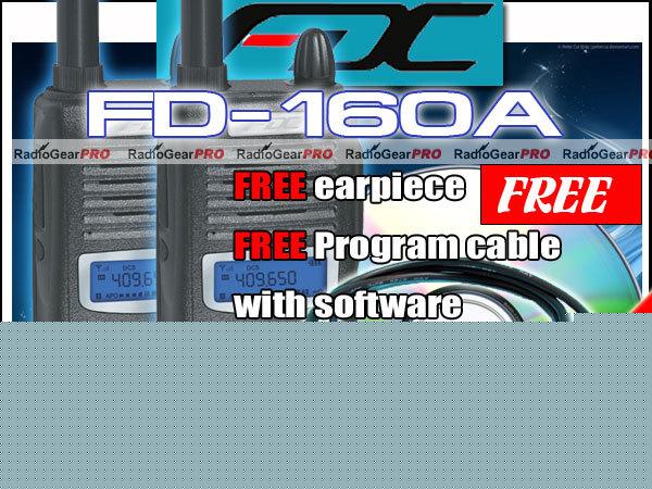2 x fd-160A vhf 136-174MHZ free earpiece program cable 