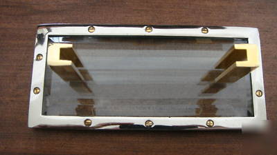 Beveled glass & metal business card holder,very sturdy 