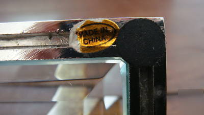 Beveled glass & metal business card holder,very sturdy 