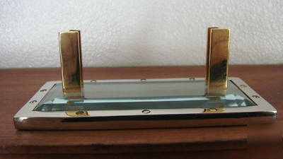 Beveled glass & metal business card holder,very sturdy 