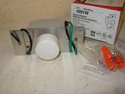 Cooper 6001W white rotary dimmer switch 120VAC 