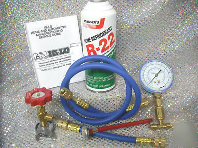 Home air conditioner recharge kit gauge & instructions