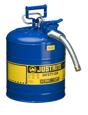 Justrite 7250330 5 gallon type 2 blue safety can 