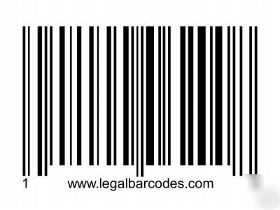 Legal barcodes UPC12 or ean 13 barcode bar code 