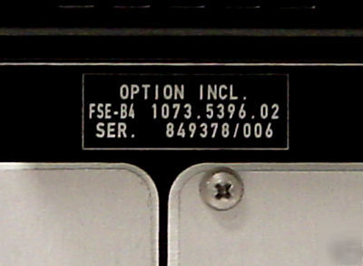 R&s FSEA20 spectrum analyzer, 9 khz- 3.5 ghz 