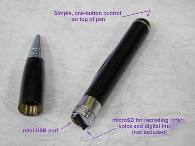 Video, voice recorder, digital camera in slim ball pen 