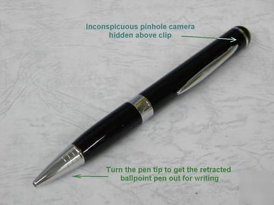 Video, voice recorder, digital camera in slim ball pen 
