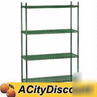 Titan green epoxy wire shelving unit 24 x 48 x 63