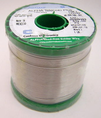 1LB alpha solder 3% silver cleanup free .032