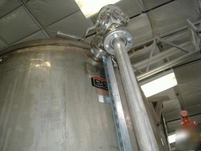 820 gal lee industries s/s tank with jacket, coils 