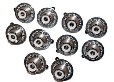 10 lot so-239 female uhf chassis mount round soldertype