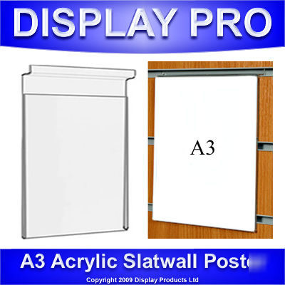 A3 acrylic slatwall poster holder shop leaflet display