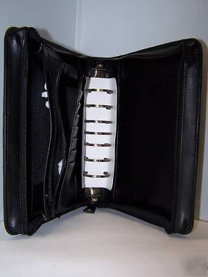 Franklin covey 7 ring day planner leather binder black