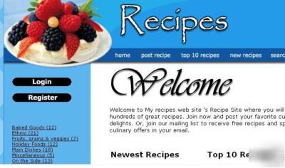 Fully loaded free recipe website