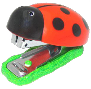 Fun ladybug mini stapler - mini-tot staplers included