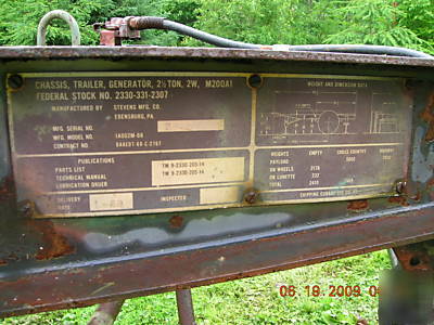 Heavy duty military trailer assembly