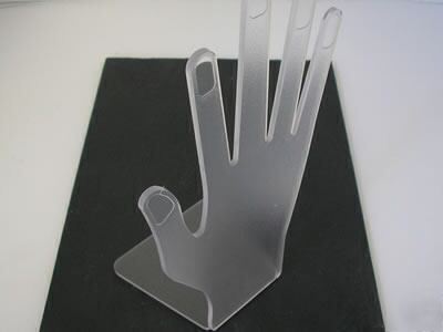 Jewellery ring display acrylic clear frosted hand