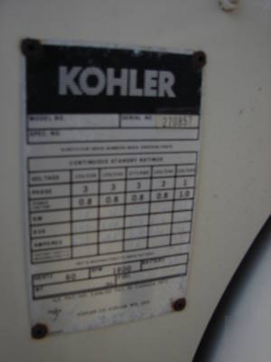 Kohler 80KW generator