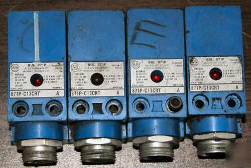 4 - allen bradley proximity switch sensors 871P-C13CRT