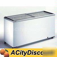 Fricon chest freezer 19.5 cuft w flat glass sliding top
