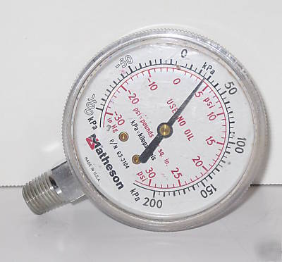 Matheson no oil pressure gauge #63-3104 30 psi/200 kpa