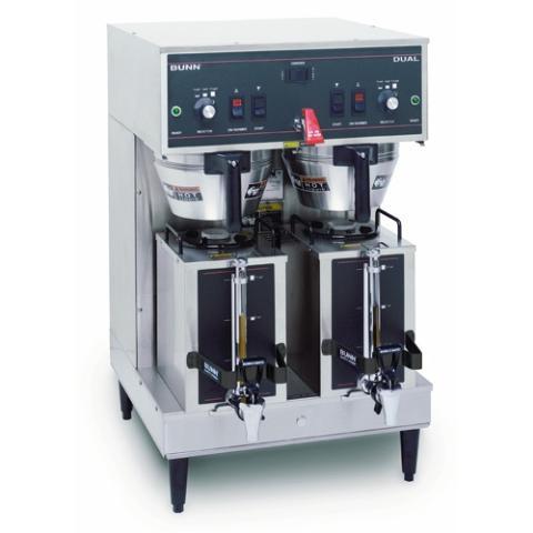 New bunn dual satellite coffee brewer w/ hot water, 