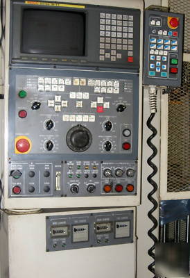 Okuma & howa 2SP20HG, 2 spndl, 2 trt gantry cnc lathe 