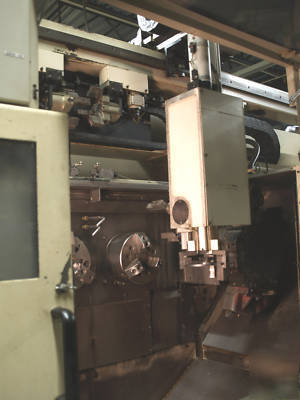 Okuma & howa 2SP20HG, 2 spndl, 2 trt gantry cnc lathe 