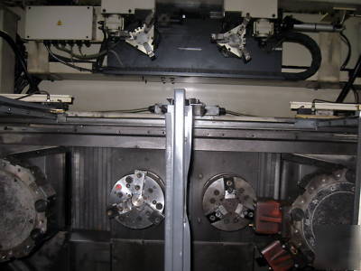 Okuma & howa 2SP20HG, 2 spndl, 2 trt gantry cnc lathe 