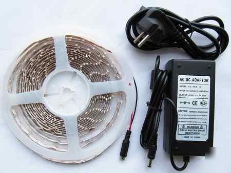 5M cool white smd 3528 flexible led strip+power supply