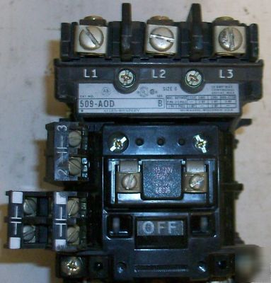 Allen bradley non-reversing starter & olr 509-aod 