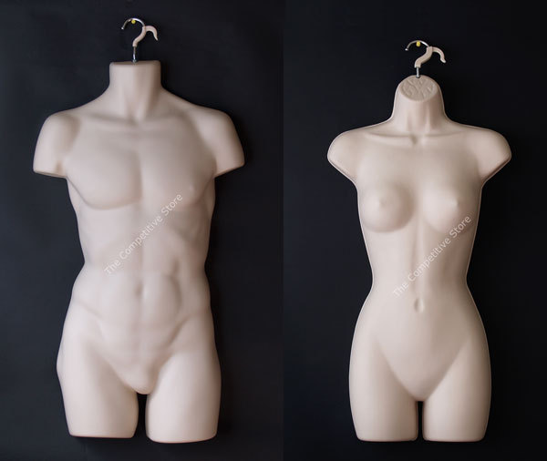 Female + male dress mannequin form set maniquin flesh