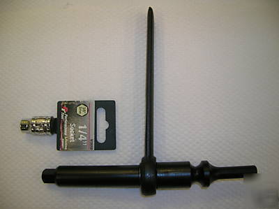 New screw removal tool fits .401 shank rivet gun - 
